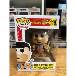 VAULTED Fred Flintstone w/ Fruity Pebbles Funko Pop #119 Ad Icons Post Cereal TV